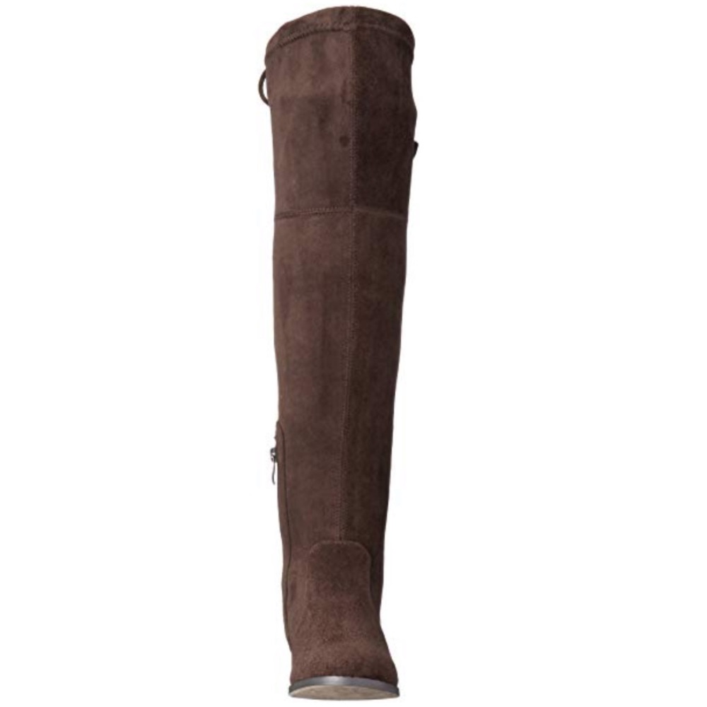 Texas Coffee Soft Over The Knee Lace Back Boots - Picture 3 of 5
